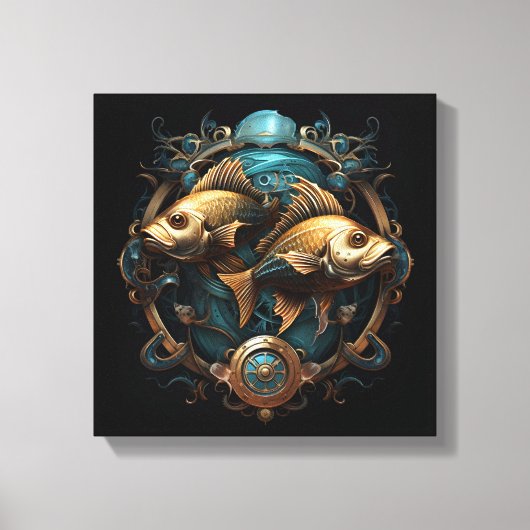 Pisces Zodiac Art Canvas キャンバスプリント (正面)
