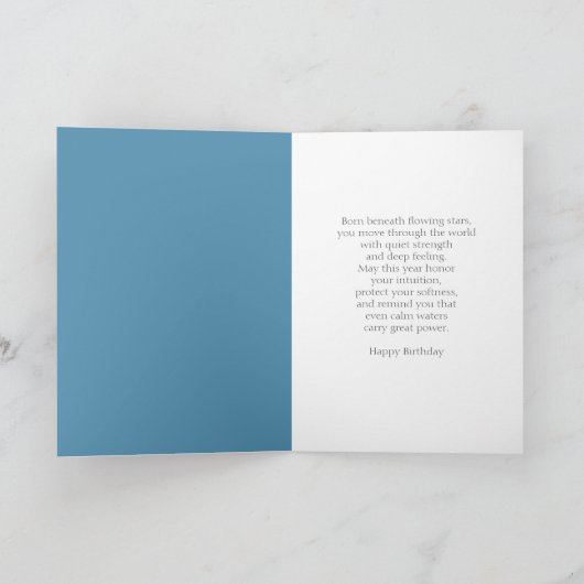 Pisces Zodiac Betta Fighting Fish Birthday カード (内部)