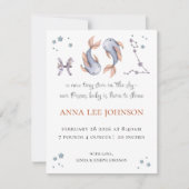 Pisces Zodiac Birth Announcement シーズンカード (正面)