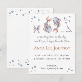 Pisces Zodiac Birth Announcement シーズンカード