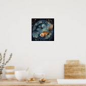 Pisces Zodiac Birth Sign Astrology Celestial ポスター (キッチン)
