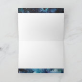 Pisces Zodiac Blue Watercolor Galaxy Birthday カード (内部)