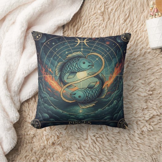 Pisces Zodiac Celestial クッション (ブランケット)