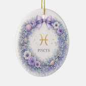 Pisces Zodiac Christmas Ornament – Winter Wreath i セラミックオーナメント (右)