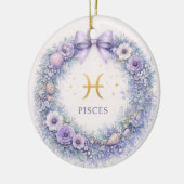 Pisces Zodiac Christmas Ornament – Winter Wreath i セラミックオーナメント (左)