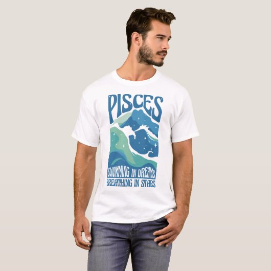 Pisces Zodiac Dream Ocean Tee Tシャツ (正面フル)