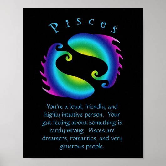Pisces Zodiac Fish Astrology Sign ポスター (正面)