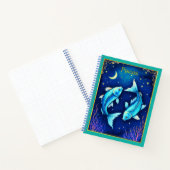 Pisces Zodiac Fish Swim in Cosmic Waters Journal ノートブック (内部)