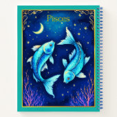 Pisces Zodiac Fish Swim in Cosmic Waters Journal ノートブック (裏面)