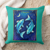 Pisces Zodiac Fish Swimming in Cosmic Waters クッション (ブランケット)
