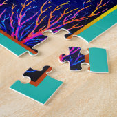 Pisces Zodiac Fish Swimming in Cosmic Waters ジグソーパズル (側面)