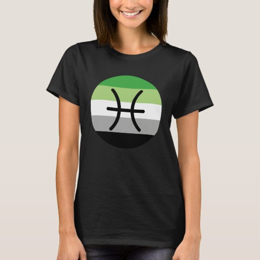 Pisces Zodiac Sign Aromantic Pride LGBTQ Aro Pride Tシャツ (正面)
