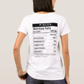 Pisces Zodiac Sign Astrology Nutrition Facts Tシャツ (裏面)