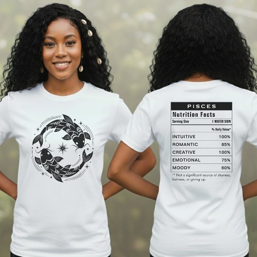 Pisces Zodiac Sign Astrology Nutrition Facts Tシャツ