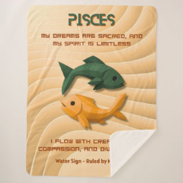 Pisces Zodiac Sign Modern 3D Astrology Design シェルパブランケット