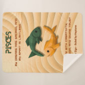 Pisces Zodiac Sign Modern 3D Astrology Design シェルパブランケット (正面(横))