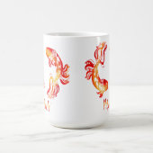 Pisces zodiac sign red orange glitter fish コーヒーマグカップ (中央)