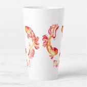 Pisces zodiac sign red orange glitter fish Zodiac カフェラテマグ (正面)