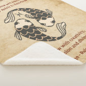 Pisces Zodiac Sign with Affirmations シェルパブランケット (3/4)