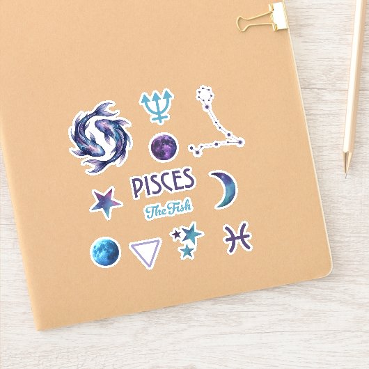 Pisces Zodiac Sticker Collection シール (ノートブック)