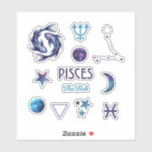 Pisces Zodiac Sticker Collection シール (シート)