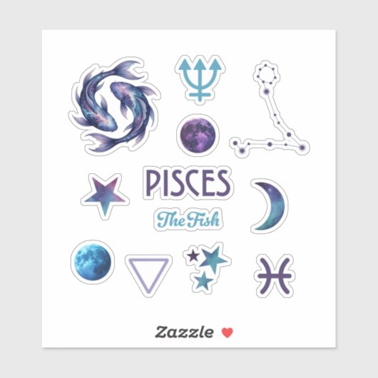 Pisces Zodiac Sticker Collection シール (シート)