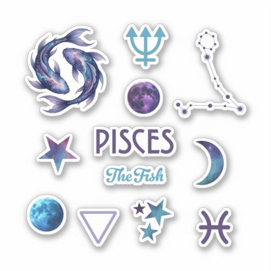 Pisces Zodiac Sticker Collection シール (正面)