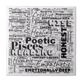 Pisces Zodiac Word Cloud Inspirational Photo Tile タイル (正面)