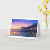 Pismo桟橋の元の水彩画のブランクの挨拶状 カード (黄色い花)