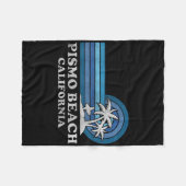 Pismo Beach California Family Summer Vacation Vint フリースブランケット (正面(横))