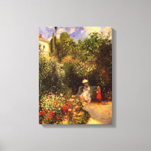 Pissarroの"Pontoiseの庭" キャンバスプリント