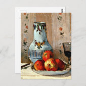 Pissarro – リンゴとピッチャーの静物詩 ポストカード (正面/裏面)