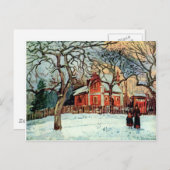 Pissarro：栗の木，ルーベシエンヌ，冬 ポストカード (正面/裏面)