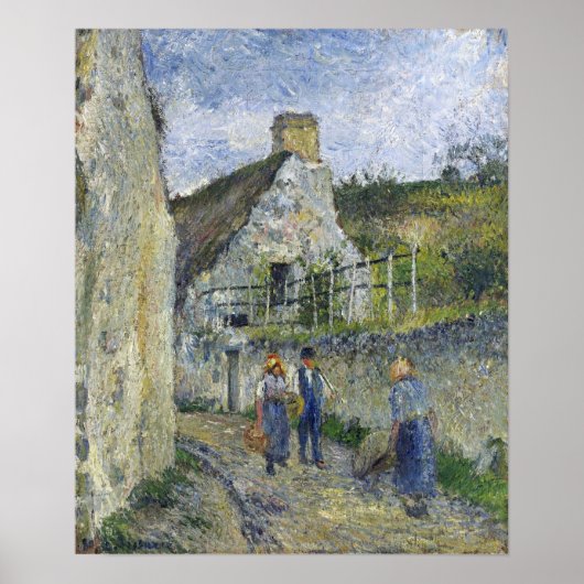 Pissarro – 舗装された通りAt Valhermeil, Auvers ポスター (正面)