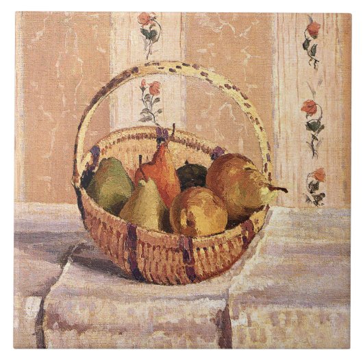 Pissarro - Apples and Pears in a Round Basket, タイル (正面)