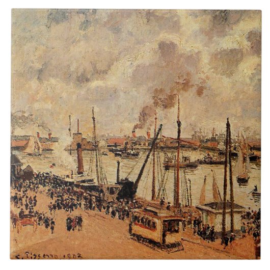 Pissarro - The Port Le Havre タイル (正面)