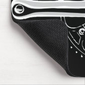 Pistaの自転車Crankset -黒の白 マウスパッド (コーナー)