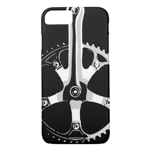Pistaの自転車Crankset -黒の白 Case-Mate iPhoneケース (裏面)
