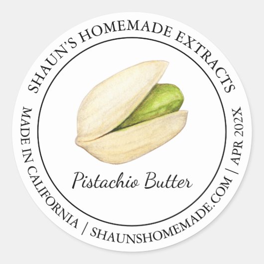 Pistachio Butter Modern label ラウンドシール (正面)