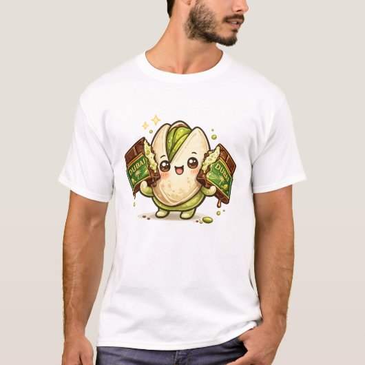 Pistachio Dubai Chocolate Kawaii T-Shirt Tシャツ (正面)