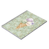 Pistachio Glitter Ice Cream Lavender Butterfly ノートブック (左側)