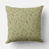 Pistachio Greenのフローラの花を投げた クッション (裏面)