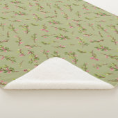 Pistachio Greenのフローラの花を投げた シェルパブランケット (3/4)