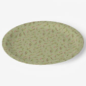 Pistachio Greenのフローラの花を投げた ペーパープレート (アングル)