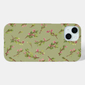Pistachio Greenのフローラの花を投げた Case-Mate iPhoneケース (裏面 (横))
