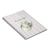 Pistachio Green Lavender Cowgirl Hat Bow ノートブック (右側)