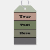 Pistachio Nut Shell Green Peach Purple Stripes  ギフトタグ (正面)