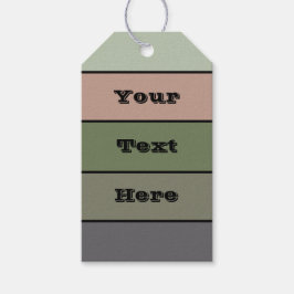 Pistachio Nut Shell Green Peach Purple Stripes  ギフトタグ