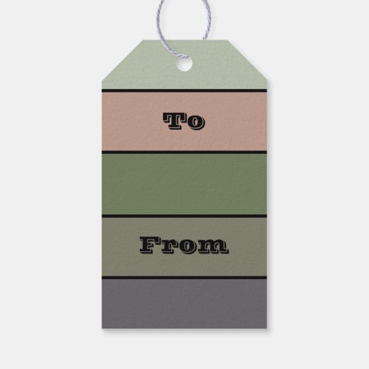 Pistachio Nut Shell Green Peach Purple Stripes  ギフトタグ (裏面)