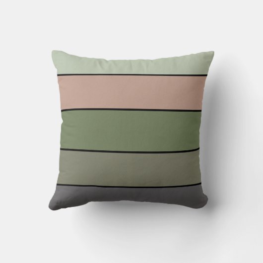 Pistachio Nut Shell Green Peach Purple Stripes  クッション (裏面)